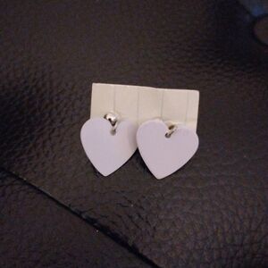 Earrings Studs Unnamed Silverton Light Pink Cream Heart Shaped Hangings Acrylic